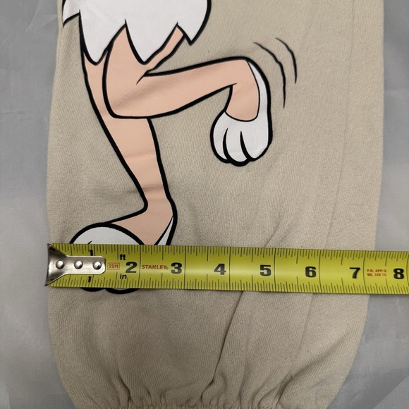Warner Bros 100 Looney Tunes Flintstones Sweatpants XL Beige Bugs Lola Bunny - Picture 5 of 7